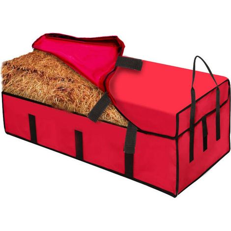 BRAVIX Sac à outils－ Sac de stockage de foin de grande capacite －avec poignees portables zippees Sac d'alimentation pour chevaux portable etanche Sacs de foin pour betail pour chevaux de chevre 39.5 x