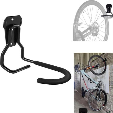 1 pièce - Porte-vélos de garage - Porte-vélos mural - Porte-vélos vertical - Crochet pour vélo - Robuste et durable - Noir - Convient aux vélos de route, VTT et vélos pliants (1/4)