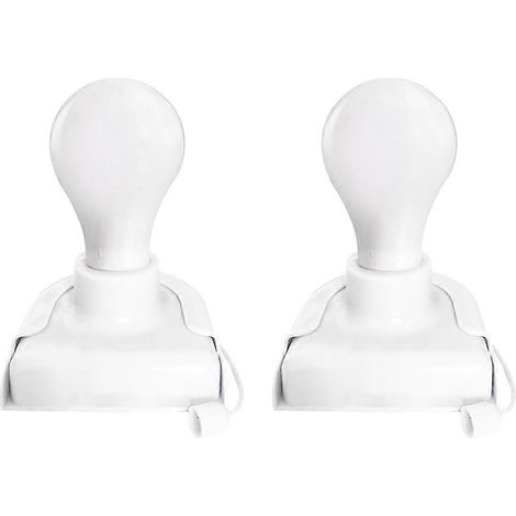 Lot de 2 ampoules à piles autocollantes, pour placard, fixation murale avec chaînette. (1/5)