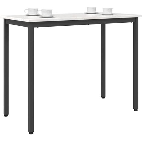 table Blanc 100 x 50 x 77 cm Bois d'ingénierie et acier (1/5)