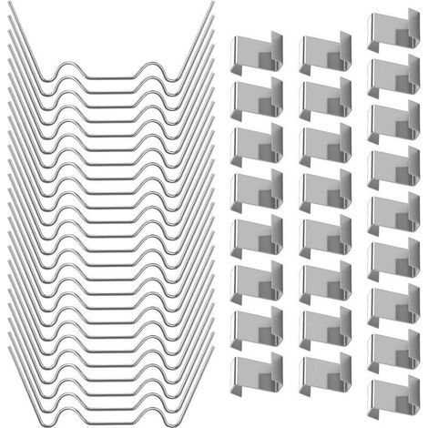 50p Clips de Vitrage pour Serre, 25 Clips Z et W Clip de Fixation pour Vitrage Clip pour Verre de Serres en Acier Inoxydable, Résistants aux Intempéries Pinces Accessoires de Serre (1/4)