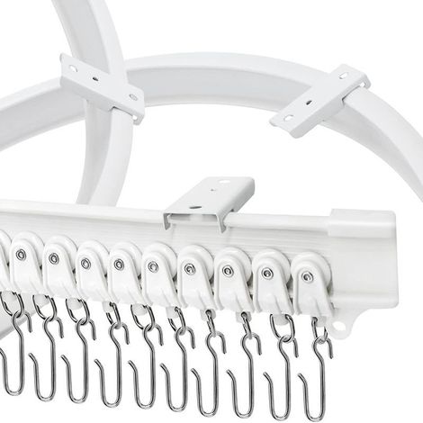 Rail courbe en acier plastique en forme de U de 2 mètres, rail flexible en forme de L, accessoires inclus.