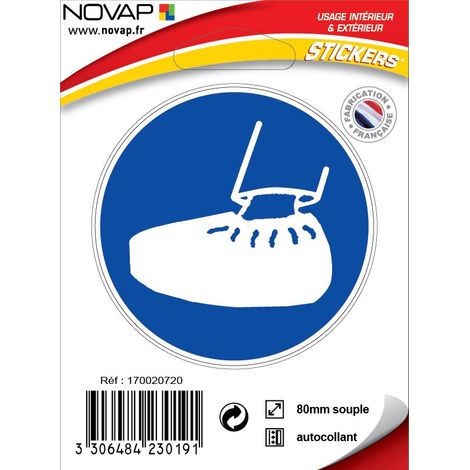 Panneau Port obligatoire de sur chaussures - Vinyle adhésif Ø80mm - 4230191