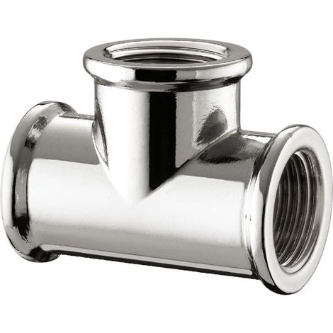 Raccordo a tee femmina in ottone cromato - Misura 3/8" 00540300CR (1/2)
