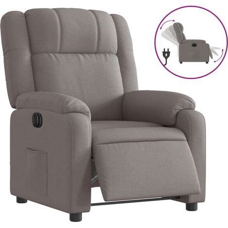 fauteuil inclinable électrique en tissu brun grisâtre (1/5)