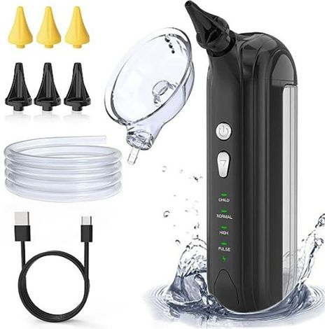 Hydropulseur d'oreilles électrique pour l'élimination du cérumen, nettoyeur d'oreilles avec 4 modes, rechargeable par USB, pour adultes et enfants (1/5)