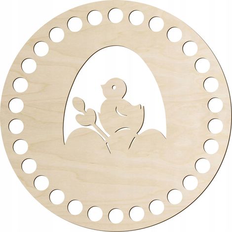 Base inferior de madera contrachapada para cesta de Pascua de 15 cm. Ganchillo. (1/5)