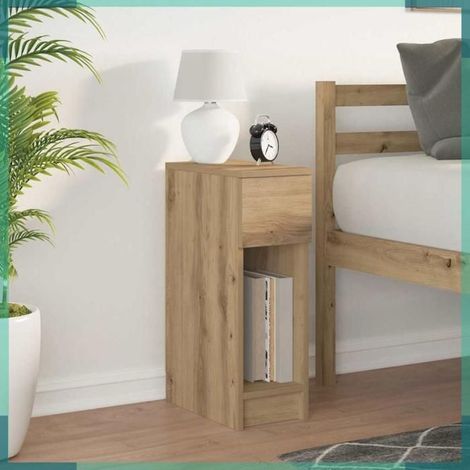 Table de chevet - 858711 - chêne artisanal - 1 tiroir - 20 x 36 x 60 cm (1/5)