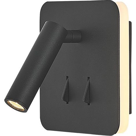 Applique murale intérieure liseuse Led carrée noir mat - Mantra - Cayman (1/5)