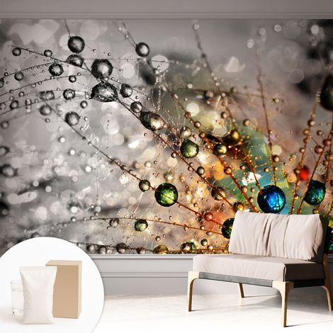 Papier peint intissé avec imprimé installation simple qualité excellente sans désordre - Colle incluse gratuite Perles de rosée 312x219 cm (1/5)