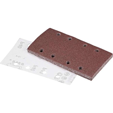 10 feuilles abrasives 185 x 92 mm grain 40 avec 8 trous, papier en oxyde d’aluminium pour ponceuse 1/3, ponçage du bois, métal, peinture, rénovation et préparation de surface (1/5)