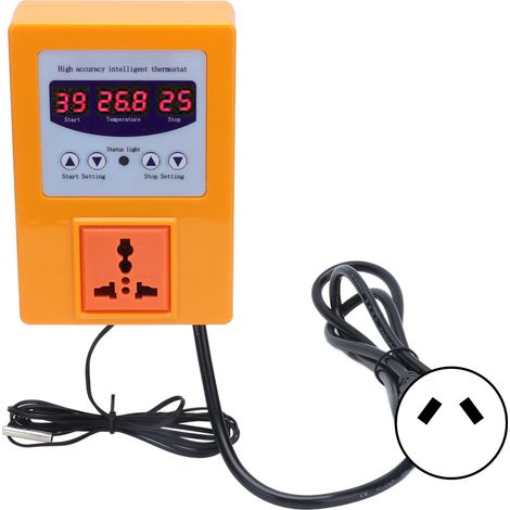 Régulateur de Température Numérique avec Affichage Digital et Sonde - Prise AU 110-240V Orange (1/5)