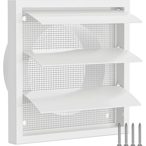 Grille d'aération externe de 100 mm, grille murale de 140 x 140 mm avec moustiquaire pour sèche-linge, hotte aspirante, garage, salle de bain, cuisine (1/5)
