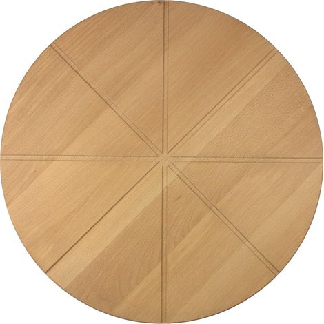 1 Planche à Pizza en Bois de Hêtre, Diamètre 40 cm, Rainures de Découpe, Poignées Intégrées, et Découpe (1/5)