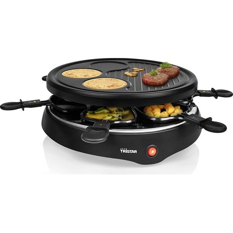 Tristar RA-2998 Raclette 6 vaschette, Rivestimento antiaderente, Spia luminosa Nero (1/5)