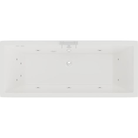 Wholesale Domestic Square 1700mm x 750mm 12 Jet Chrome Flat Jet Double Ended Whirlpool Bath (1/5)