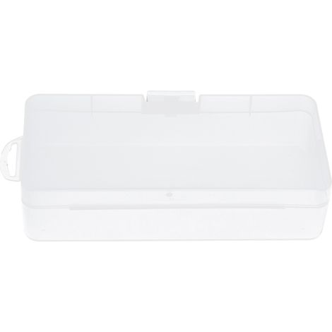 Boîte de rangement rectangulaire transparente en plastique pour accessoires électroniques numériques, résistante aux chutes et dotée d'un couvercle à charnière. (1/5)
