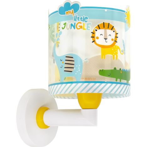 Lampe Applique Murale Enfant Animaux vert Lion alligator girafe, 76119, E27 (1/5)