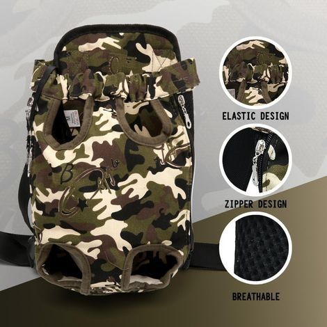 Haustierrucksack, Katzenrucksack, Hunderucksack, kleiner Hunderucksack, Haustierbedarf (Farbe: Camouflage, Größe: Klein) (1/4)