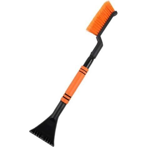 Grattoir à neige télescopique Compatible avec Ford Edge 2015-2024, brosse rotative 360° et grattoir glace, manche aluminium mousse EVA orange (1/5)