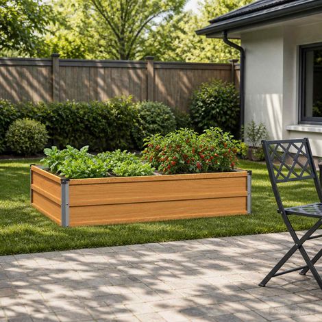 vidaXL Cama de Jardín Elevada Natural 100 x 80 x 24 cm (1/5)