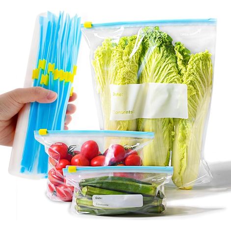 50 Reusable Zip Freezer Bags 3.5 L, 1 L, 0.5 L Freezer Bags for Food, Sandwich Storage Bags for Storing, Freezing, Storing, Transporting (1/5)