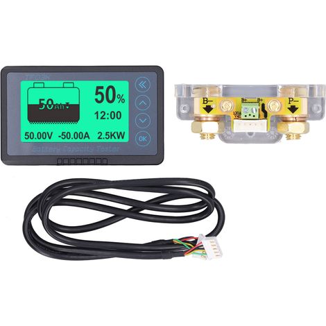 Compteur de batterie noir 8-120V 100A (0-150A) - Indicateur de capacité de batterie portable léger et étanche - Moniteur de batterie avec coulomètre (1/5)