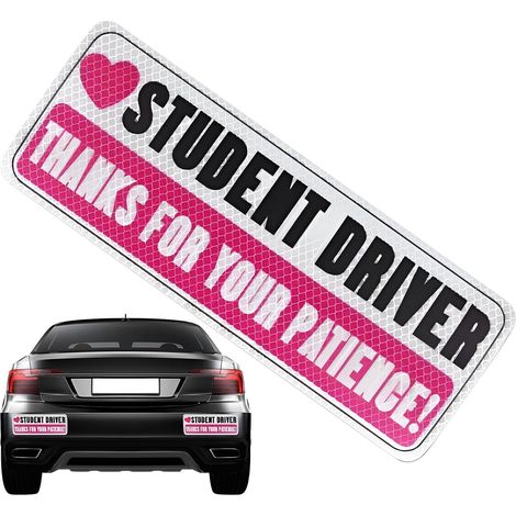 Aimant Autocollant pour étudiant conducteur pour Voiture,Aimant de Voiture conducteur en Formation Aimant réfléchissant pour étudiant et, Avertissement de sécurité pour,Merci pour (1/5)
