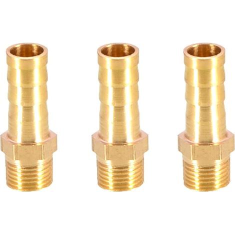 Lot de 3 raccords de tuyau cannelés en laiton 8 mm vers 1/8&34 mâle BSP fileté adaptateur de tuyau (1/3)