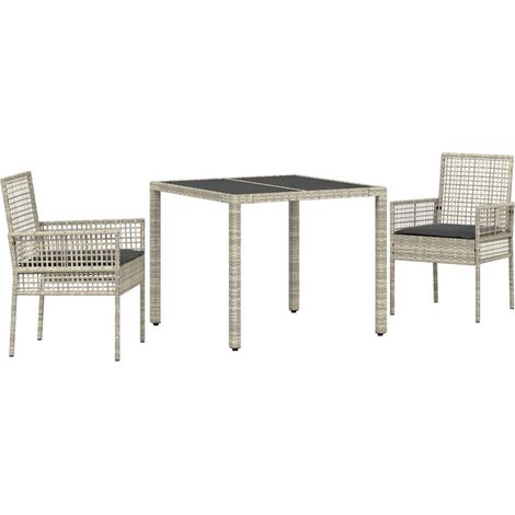 Ensemble de salle à manger pour jardin 3 pcs,Salon de jardin Gris clair CFW45844 (1/5)