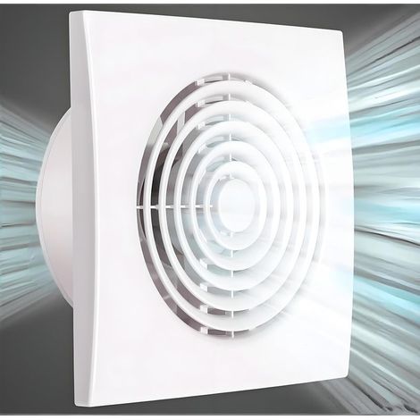 Ventilation d'extraction 6 pouces avec clapet anti-retour, en ABS étanche, pour salle de bain, cuisine, garage, chambre, bureau, montage au plafond, fenêtre ou mur, blanc. (1/5)