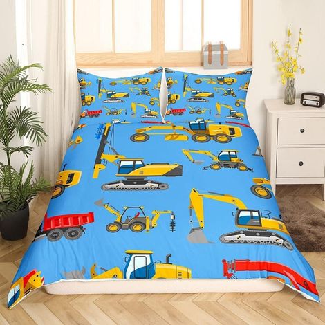 Bettwäsche-Set 135x200 cm mit Bagger-Motiv, 2-teilig, für Kinder