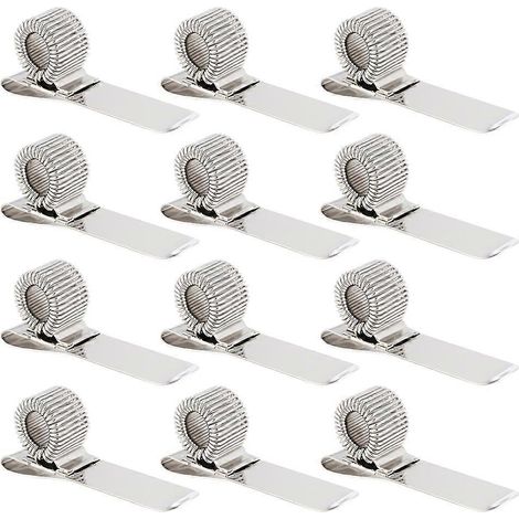 Lot de 12 clips métalliques portables pour stylos, porte-stylos créatifs à ressort avec boucle élastique, accessoires pour cahiers et fournitures de bureau