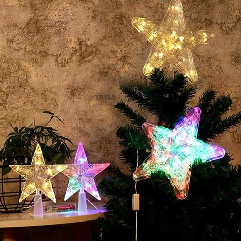 Etoile De Noel - 10 Led Blanc Chaud - Ornement Sapin Interieur - 1 Unite (1/4)