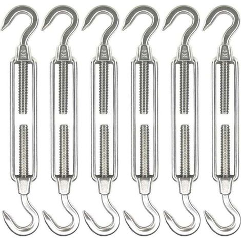 6er-Pack Edelstahl-Ösenspanner M6 Markisenzubehör Hochleistungs-Kabelspanner Rostfrei Feste Mittelspanner