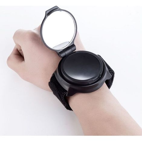 1 Rétroviseur de vélo, réglable 360°, miroir convexe grand angle, bracelet élastique pour poignet, compatible vélo route et VTT (1/5)