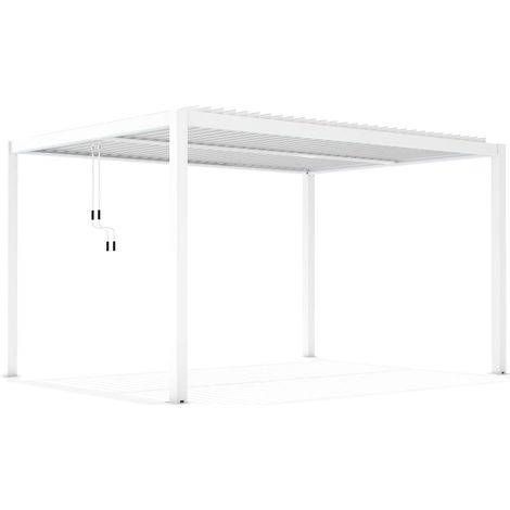 Pergola bioclimatica 3x4 mt in alluminio con lamelle orientabili manualmente Solarium - White (1/5)