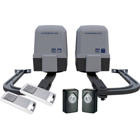 Chamberlain – Kit de motorisation pour portails battants – Charge max 200 kg – Longueur max 2,5 m – Tension 230 V – Moteur silencieux avec démarrage doux (1/5)