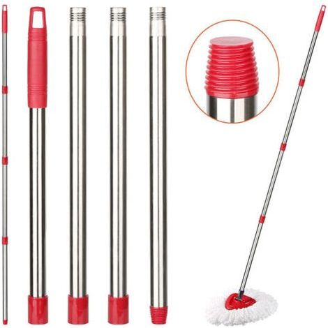 Lntyq Manche de rechange pour balai rotatif - Manche de rechange pour balai à 4 sections de 30 à 58 pouces compatible avec balai rotatif O-Ceda, manche de balai EasyWring pour le nettoyage de (1/5)