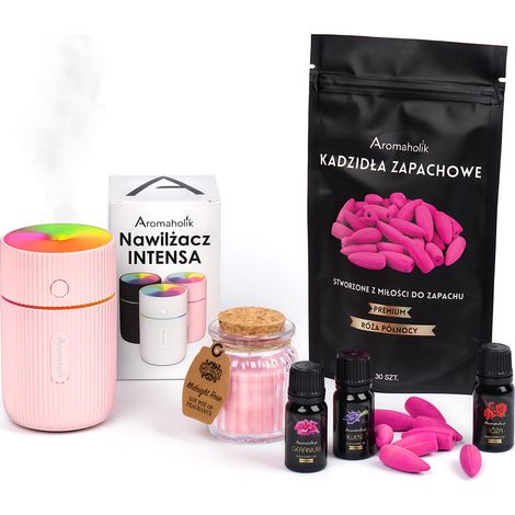 Geschenk für Sie: Luftbefeuchter, Diffusoröle, Räucherstäbchen, Kerze