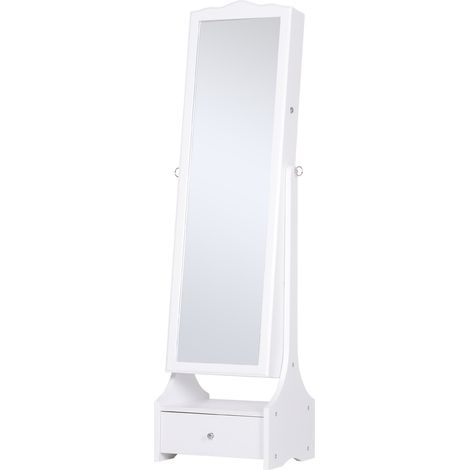 easycomfort armadio portagioie specchiera con luci a led bianco 45x36x150cm (1/5)