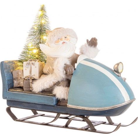 Babbo Natale "Danish" con regali e slitta color blu decorazione natalizia (1/2)