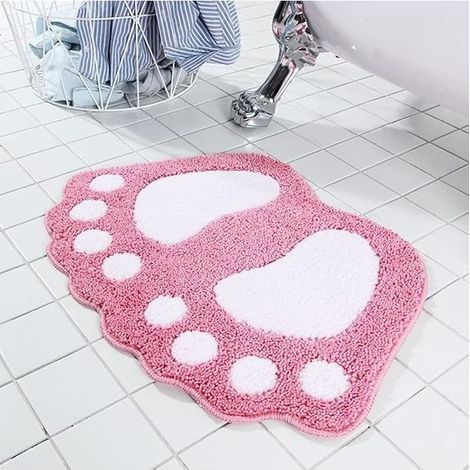 Saugfähige und rutschfeste Badematten aus weicher Mikrofaser, maschinenwaschbar, für Badezimmer, Badewanne und Dusche (rosa, 40 x 60 cm) (1/5)