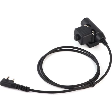 Câble adaptateur PTT U94 pour talkie-walkie Baofeng UV‑5R et Kenwood TK‑3107, connexion casque militaire (1/5)
