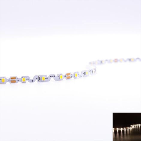 ZickZack 12V LED Streifen 5M 8W/m 60LED/m 6mm - Lichtfarbe: Neutralweiß 4000K - Schutzart: IP20 (1/5)