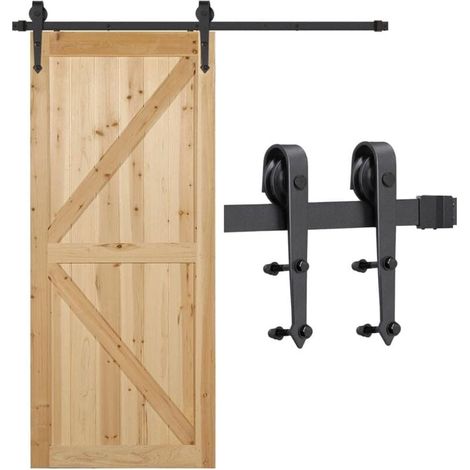 Kit de rodillos para puerta corrediza de 1,8 m con fácil instalación y movimiento suave y silencioso para armarios. (1/5)