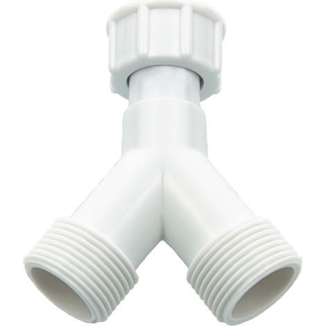 tecuro 2-Wege Y-Verteiler Gabelstück allseitig 3/4 Zoll AG/AG/IG - Kunststoff weiß (1/5)