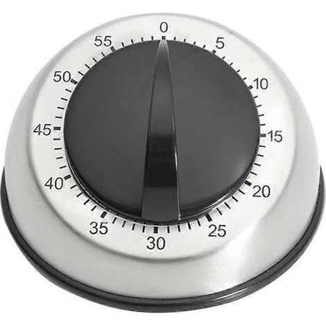 Minuteur mécanique de table ronde en acier inoxydable (1/4)