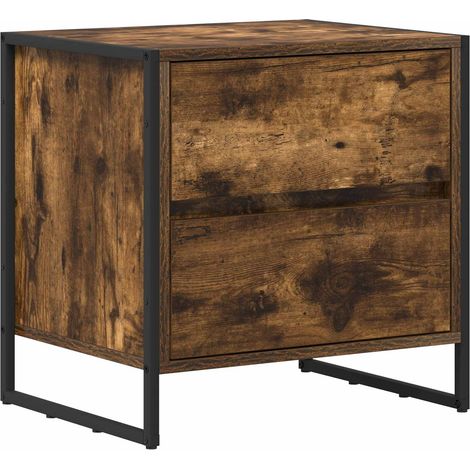 Maison Exclusive - Mesa de Noche Roble Humo 50 x 39.5 x 50 cm Mad