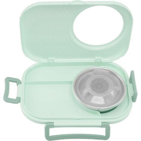 1450 ml Bento-Lunchbox aus Edelstahl, thermoisoliert, doppelwandig, ideal für Schüler, Grün (1/5)